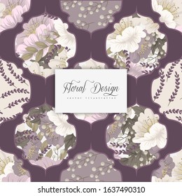 Pink flower background seamless pattern