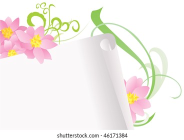 pink flower banner background vector image