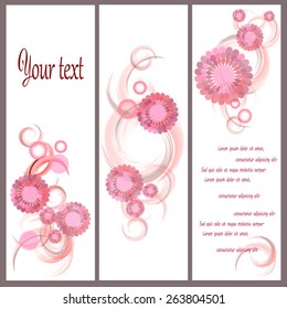 Pink flower banner set