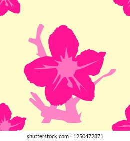 Pink flower blooming pattern seamless vector.