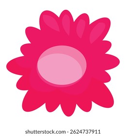 Pink flower blooming with round petals, a cheerful illustration for spring