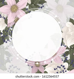 Pink flower boarders - vector frame