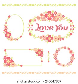 pink flower border design