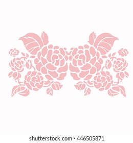 pink flower border vector