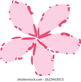 Dessin d'un pinceau de fleurs roses
