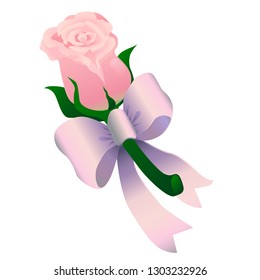 Pink flower buttonhole vector illustration