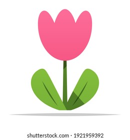rosafarbene Blumenkarikatur, Vektorgrafik einzeln