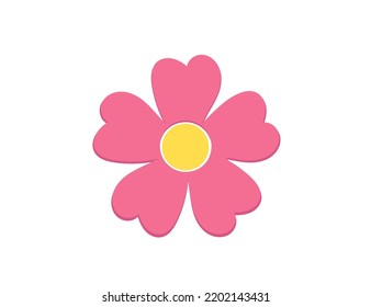 Pink flower (chamomile). Vector icon