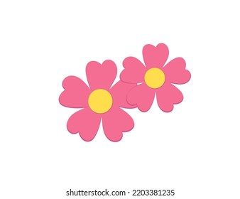 Flor rosa (manzanilla). Icono de vector