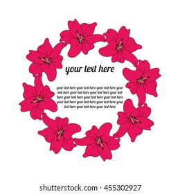 the pink flower. in a circle