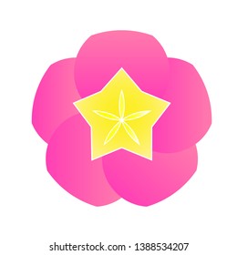 Pink flower clip art vector.