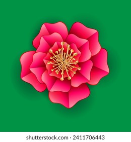 pink flower for congratulations vector illustration