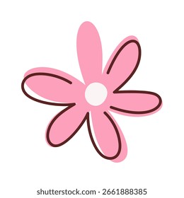 Elemento de diseño decorativo de flor rosa
