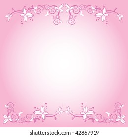 pink flower decorative frame