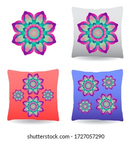 Pink flower decorative realistic mandala flower art for idea. Perfect design for pillow, clothing, cup, card, invitations, art, wrapping, and cover.
