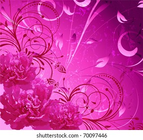 pink flower decoratively romantically abstraction illustration