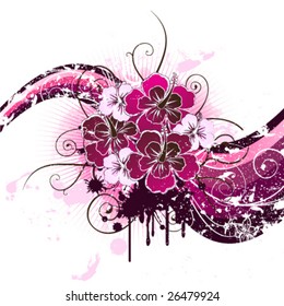Diseño de flores rosadas