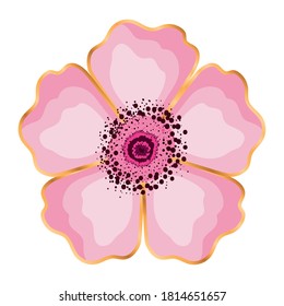 pink flower design, natural floral nature plant ornament garden decoration and botany theme Vector illustration