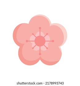 rosafarbene Blume, Design auf Weiß