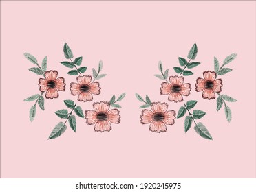 pink flower design vector art