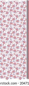 pink flower dot line pattern border, border design, embroidery pattern, embroidery design