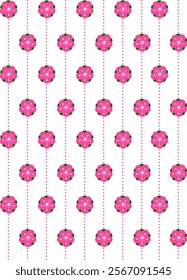 pink flower and dot pattern stock vector