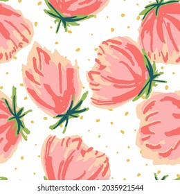 Patrón transparente del vector de dibujo de las flores rosadas. Ilustración de Primavera de Peony. Papel de tapiz de la pluma de la boda roja y azul. Lotus Valentine Design.