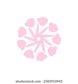 a pink flower element isolated on white background