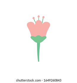 Diseño de icono en forma de flor rosa, decoración de jardín adornado con plantas florales y tema botánico Ilustración vectorial