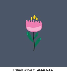 pink flower in flat vector design