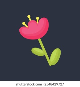 a pink flower in flat vector design.