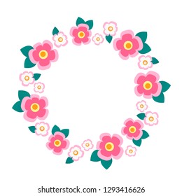 Pink flower frame