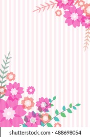 Pink Flower Frame for Invite Card