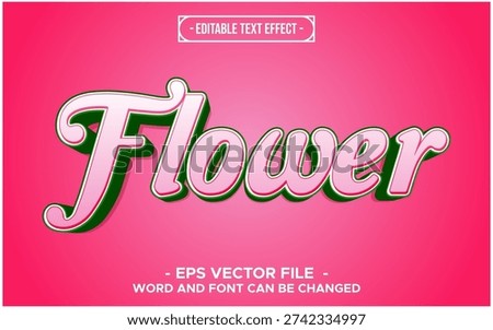 Pink Flower Garden Cursive Editable Text Effect EPS Vector