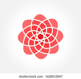 Pink flower geometric icon. Vector illustration.