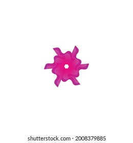 Pink flower geometric vector logo design