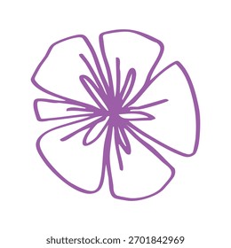Flor rosa elemento dibujado a mano