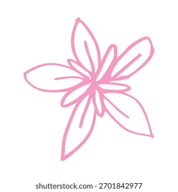 Flor rosa elemento dibujado a mano