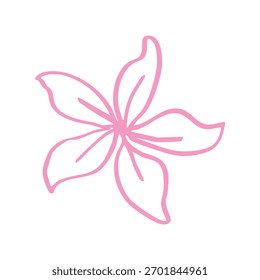 Flor rosa elemento dibujado a mano