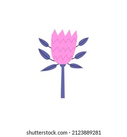 Pink Flower Hand-drawn Vector Illustration