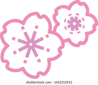 Pink flower icon flat style isolated on white background
