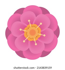pink flower icon isolated flat