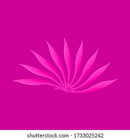 Pink flower icon logo art vector with abstract background illustration graphic design modern style 