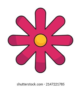 pink flower icon on white background