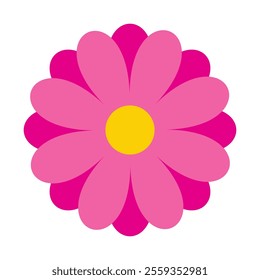 Pink Flower icon. Simple flower Vector illustration isolated on a white background. Blooming flower icon sign, cute floral design for card, web, poster, print. EPS 10