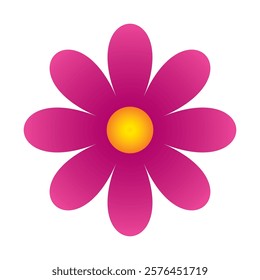 Pink Flower icon. Simple flower Vector illustration isolated on a white background. Blooming flower icon sign, cute floral design for card, web, poster, print. EPS 10