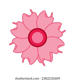 Icono de flor rosa. Ilustración vectorial.
