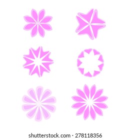 pink flower icon  watercolor  style  design 