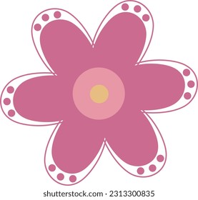 Pink Flower Illustration Design Graphic Element Art Card