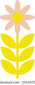 Pink Flower Illustration Design Graphic Element Art Card